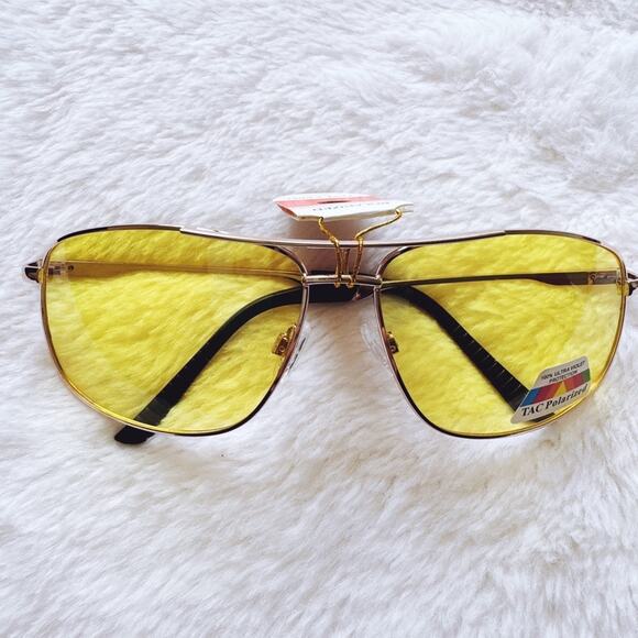 Stylens Accessories - Orielle Clear Yellow w/ Gold Rim Aviator Sunglasses